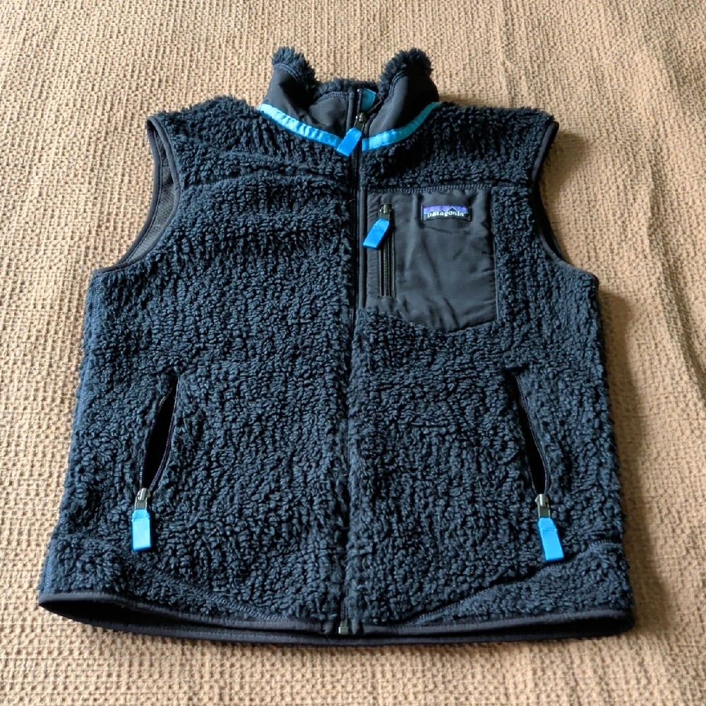 Patagonia Navy Fleece Vest with Blue Accents